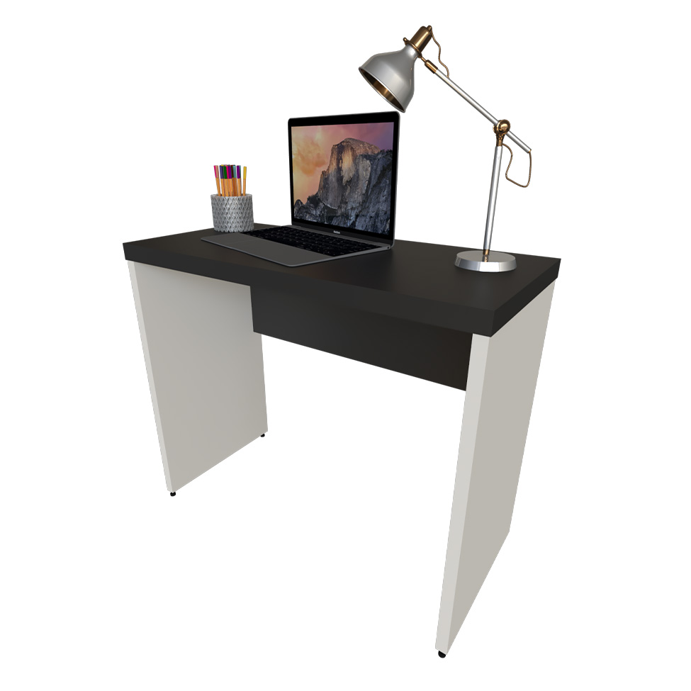 Mesa para Notebook Natus Branca e Preta 100 cm