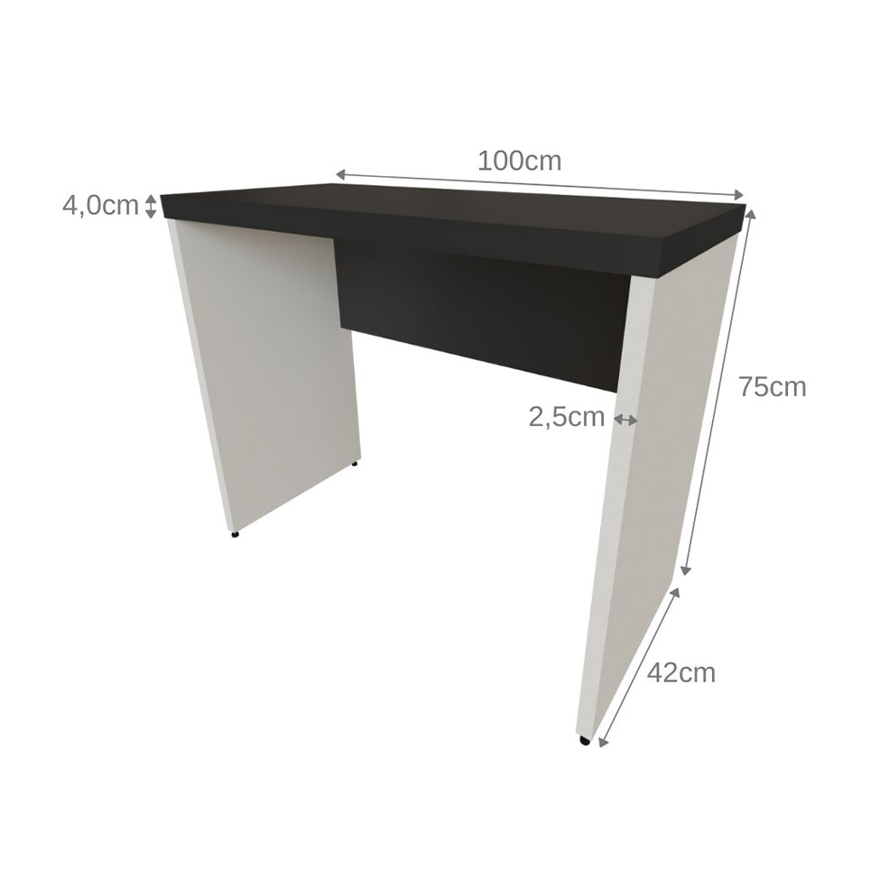 Mesa para Notebook Natus Branca e Preta 100 cm
