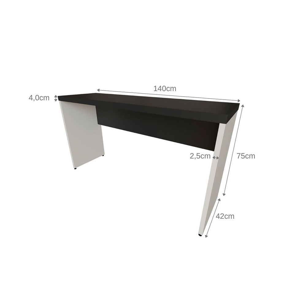 Mesa para Notebook Natus Branca e Preta 140 cm