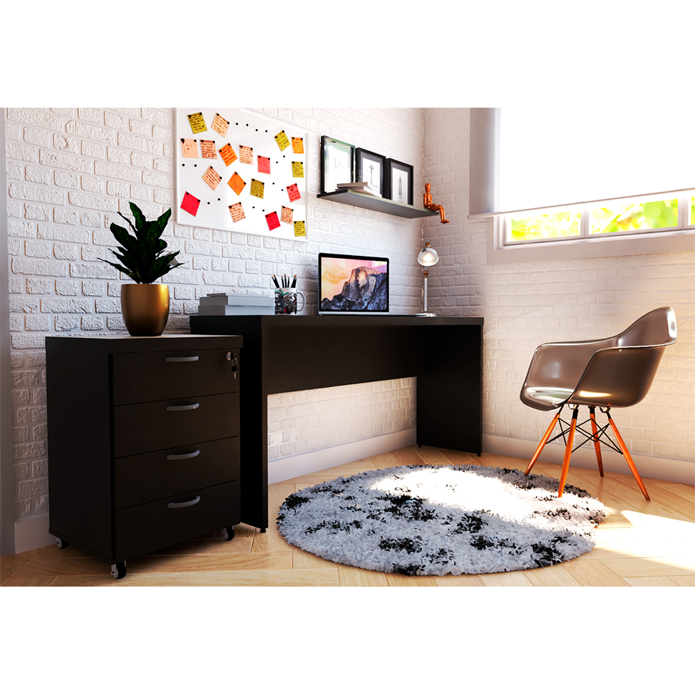 Mesa para Notebook Natus Preta 120 cm