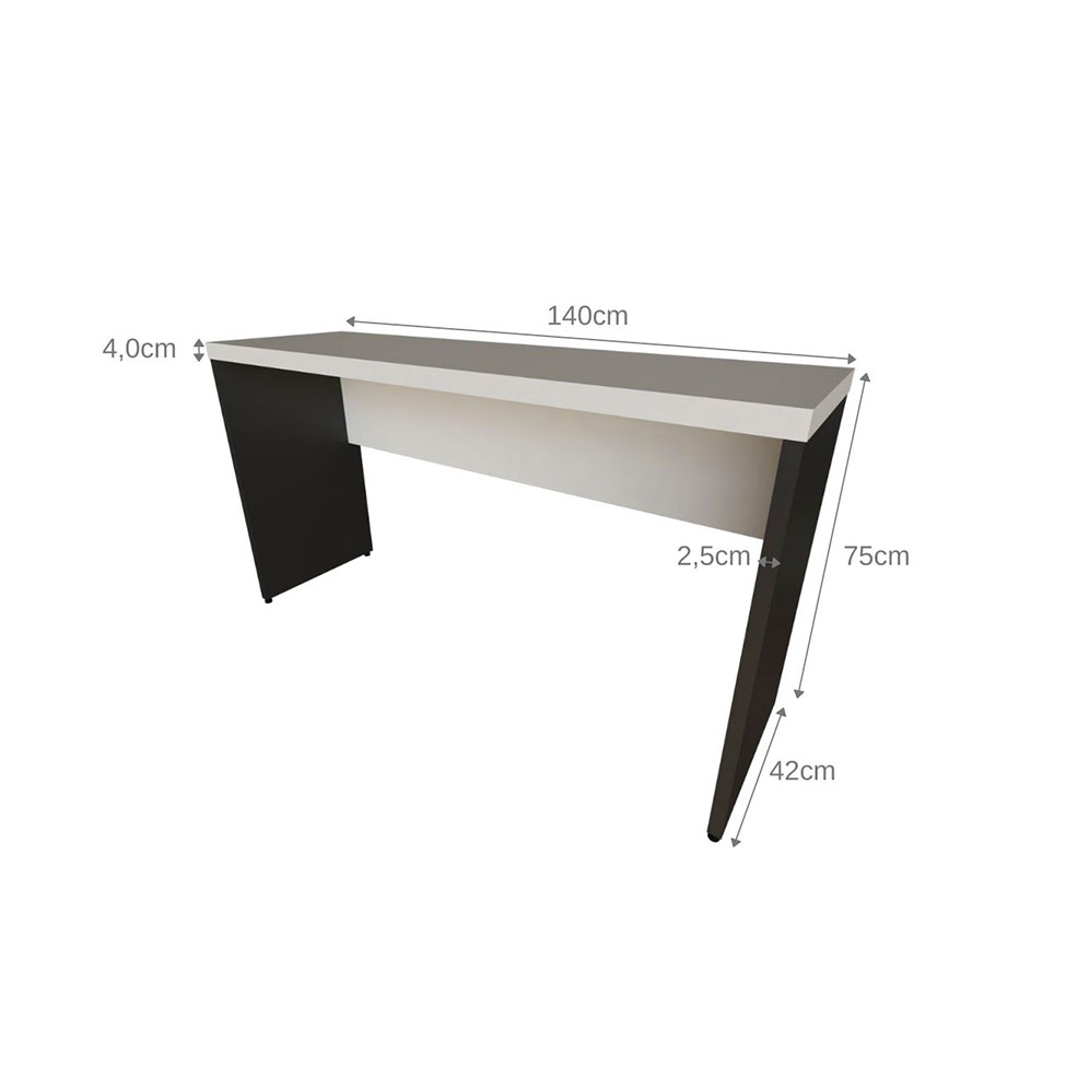 Mesa para Notebook Natus Preta e Branca 140 cm