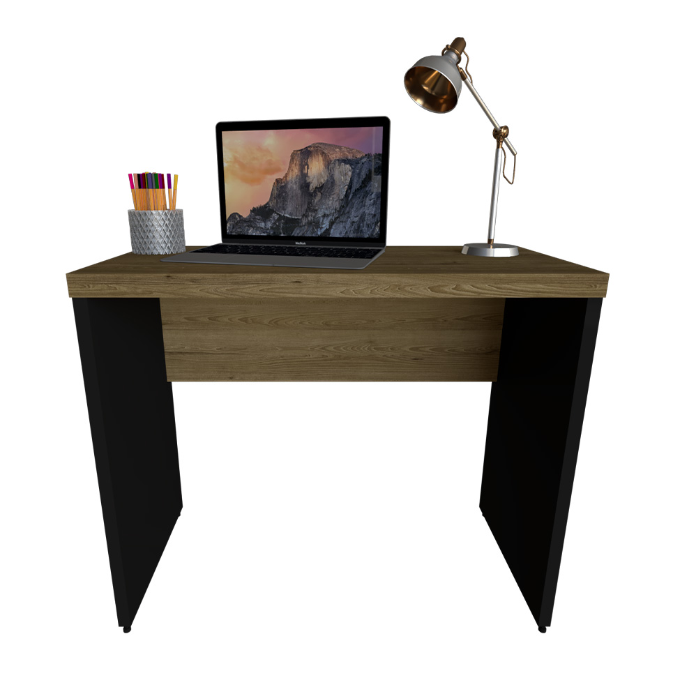 Mesa para Notebook Natus Preta e Carvalho 100 cm