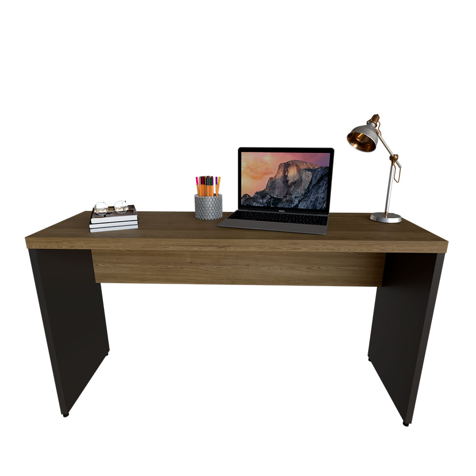 Mesa para Notebook Natus Preta e Carvalho 120 cm