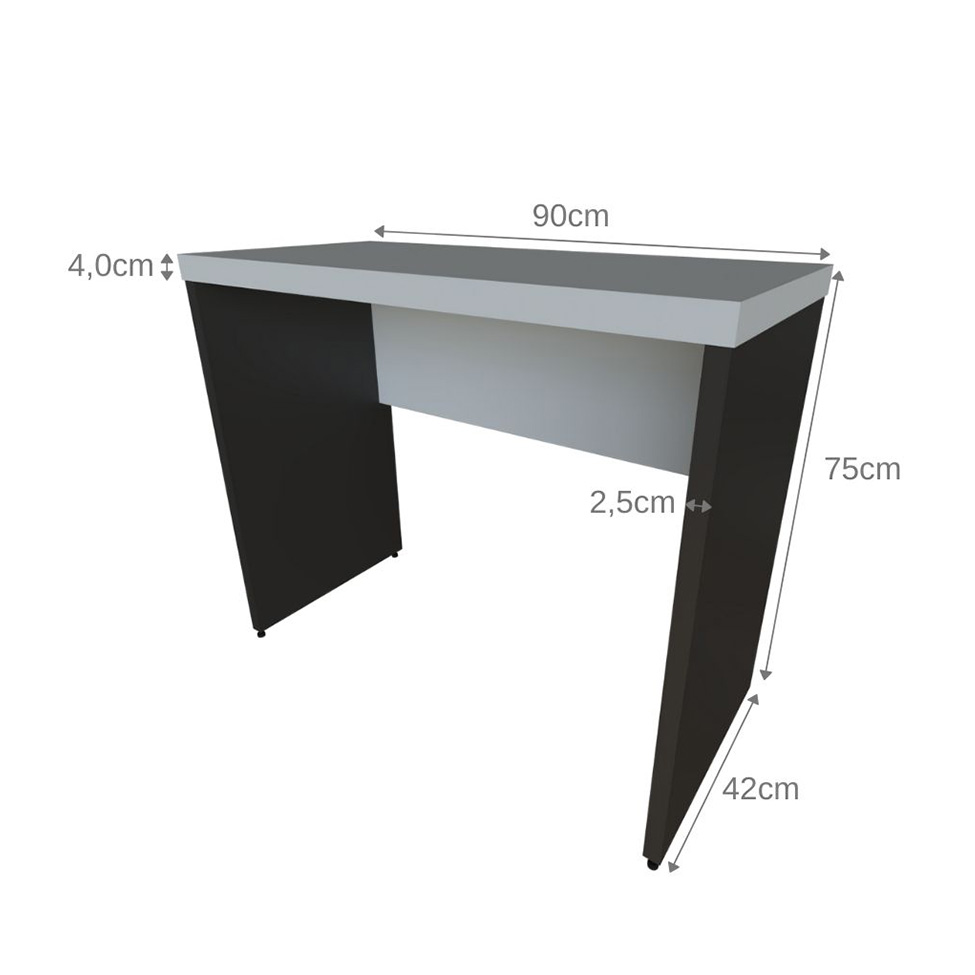 Mesa para Notebook Natus Preta e Cinza 90 cm