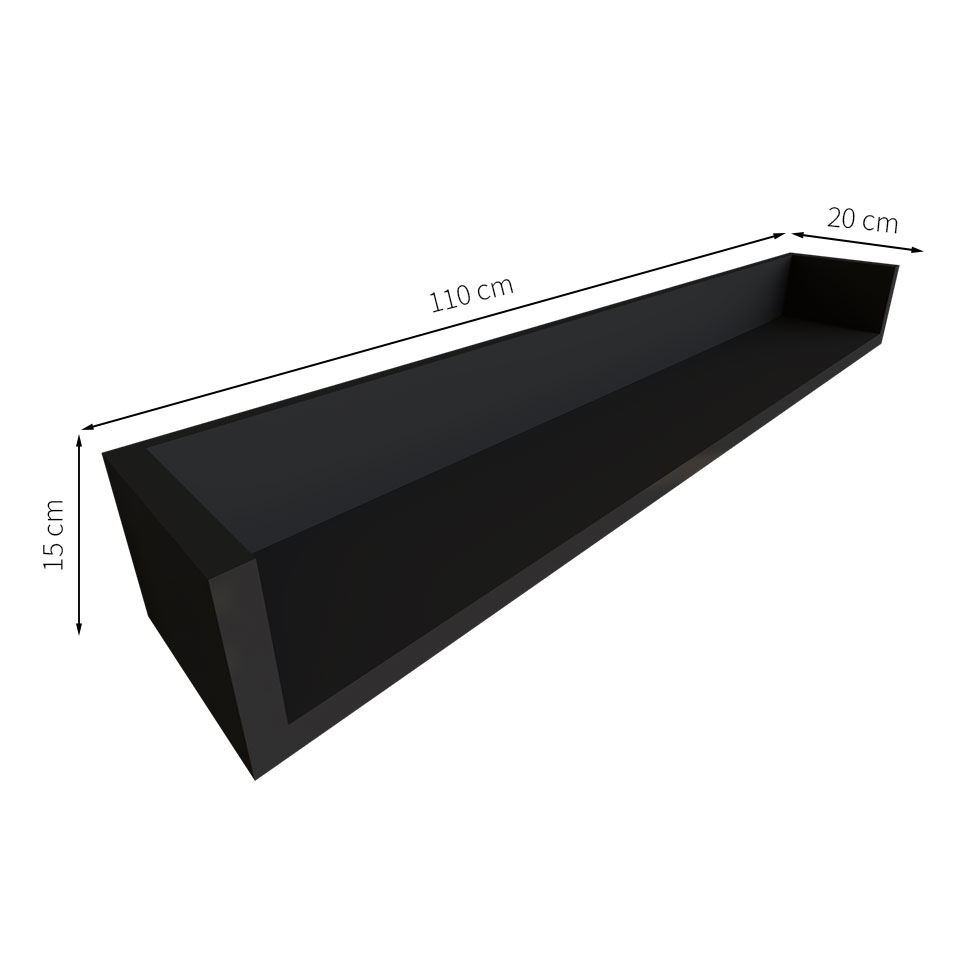 Prateleira KitCubos Preta 110 cm