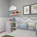 Quarto Infantil Adoleta 1 PT Branco e Cinza Cristal