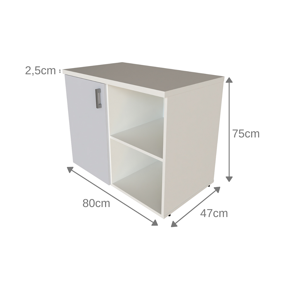 Quarto Infantil Adoleta 1 PT Branco e Cinza Cristal
