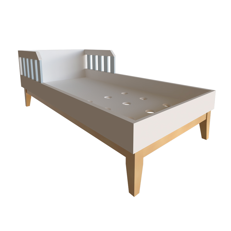 Quarto Infantil Adoleta 1 PT Branco e Cinza Cristal