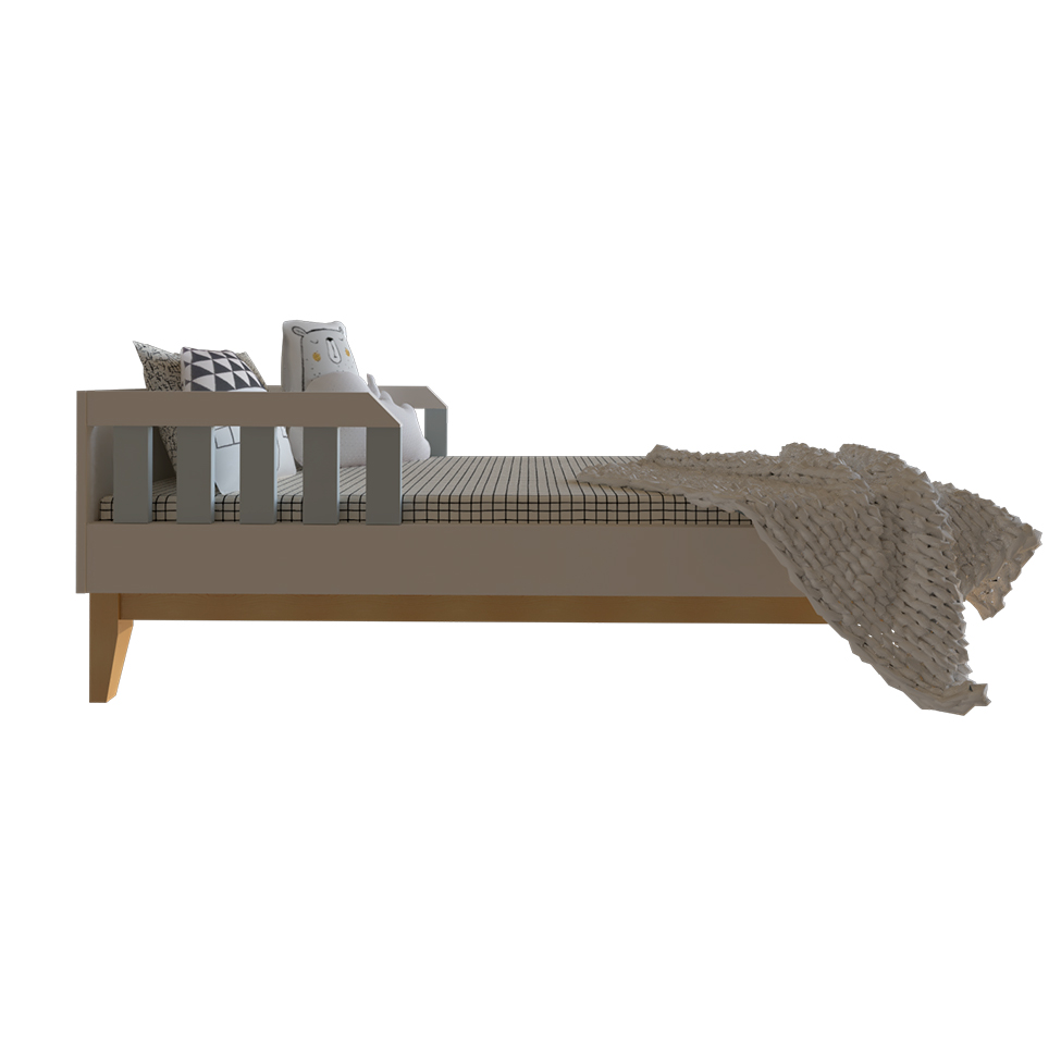 Quarto Infantil Adoleta 1 PT Branco e Cinza Cristal