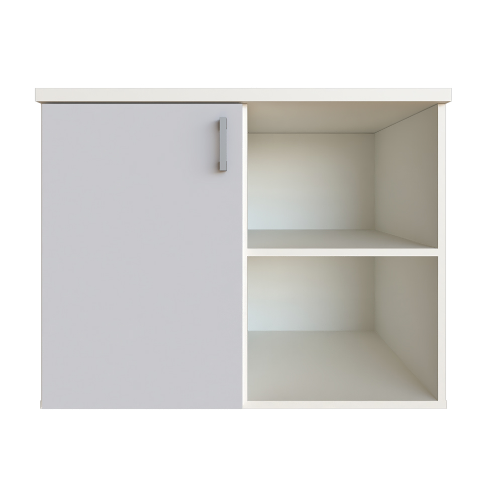 Quarto Infantil Adoleta 1 PT Branco e Cinza Cristal