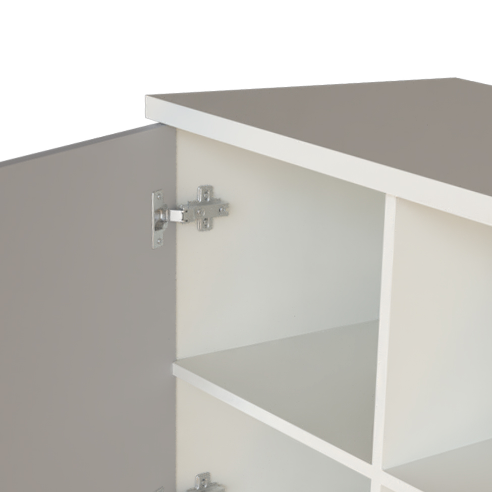 Quarto Infantil Adoleta 1 PT Branco e Cinza Cristal