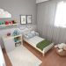 Quarto Infantil Adoleta 1 PT Branco e Cinza Cristal