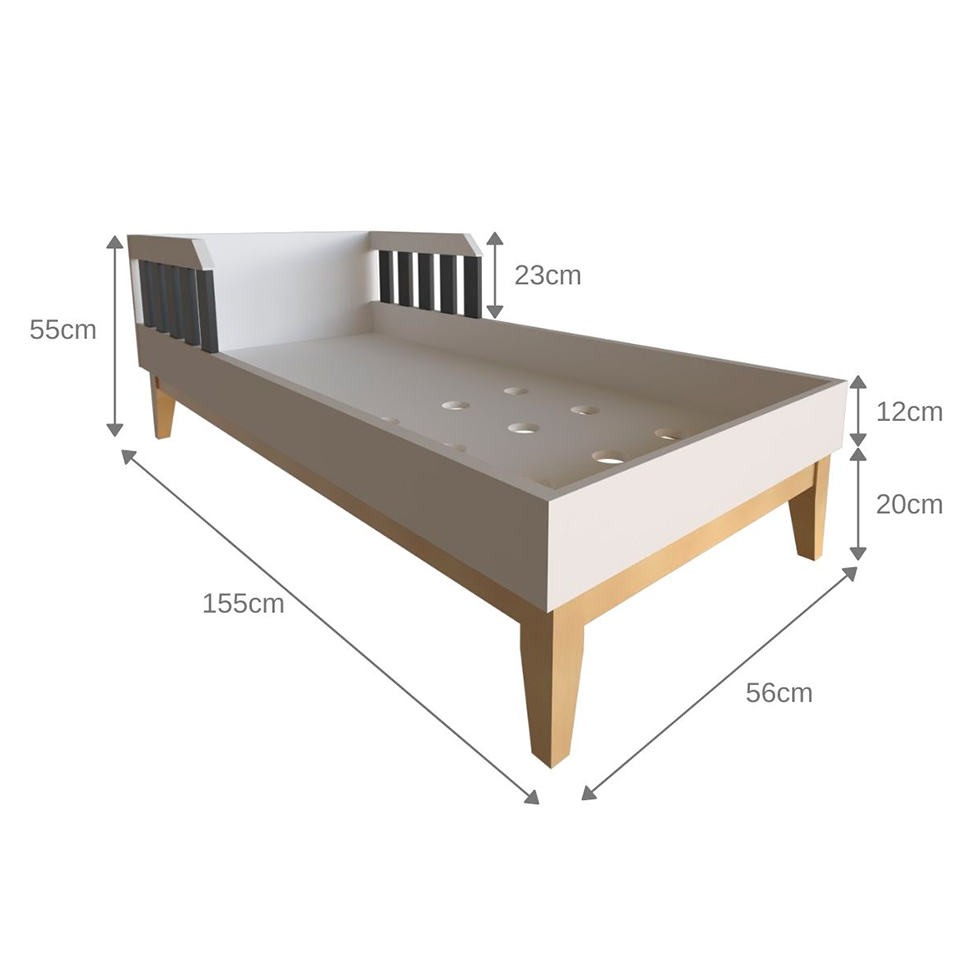 Quarto Infantil Adoleta 1 PT Branco e Preto