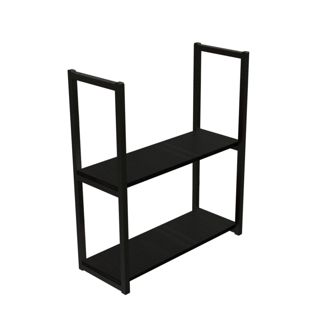 Prateleira com 2 Prateleiras 60 x 20 cm Preto – PIP1-6020