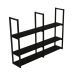 Prateleira industrial preta 03 prateleiras 120x20 - brasforma - pip3-12020