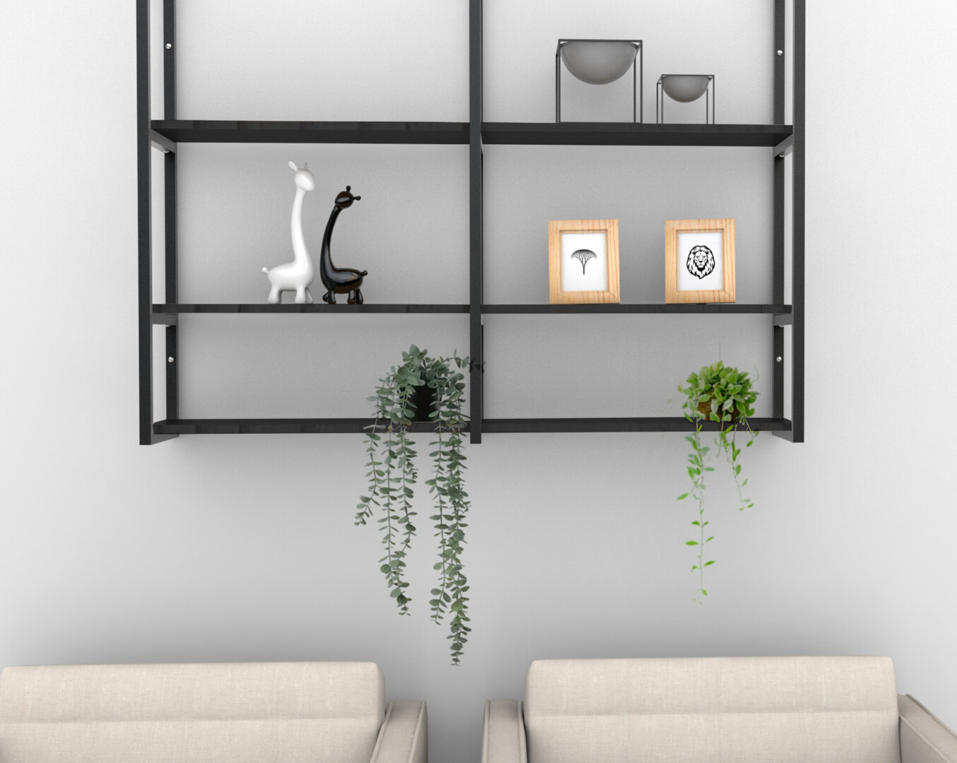 Prateleira industrial preta 03 prateleiras 120x20 - brasforma - pip3-12020