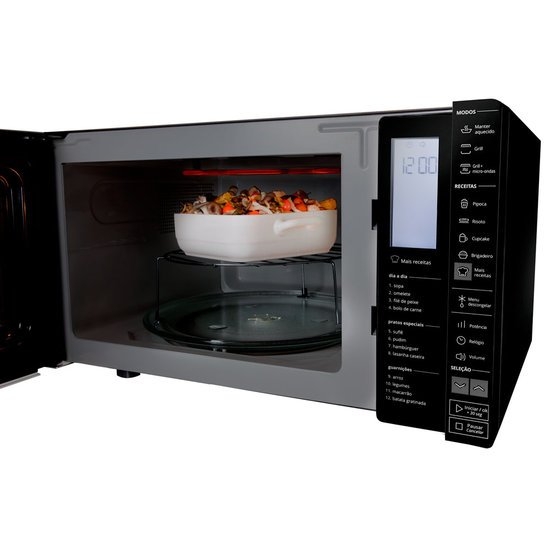 Forno de Micro-ondas Brastemp Espelhado com Grill 32L Preto BMG45A 110V 
