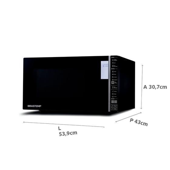 Micro-ondas Brastemp 32L Painel Integrado e Grill Preto 220v