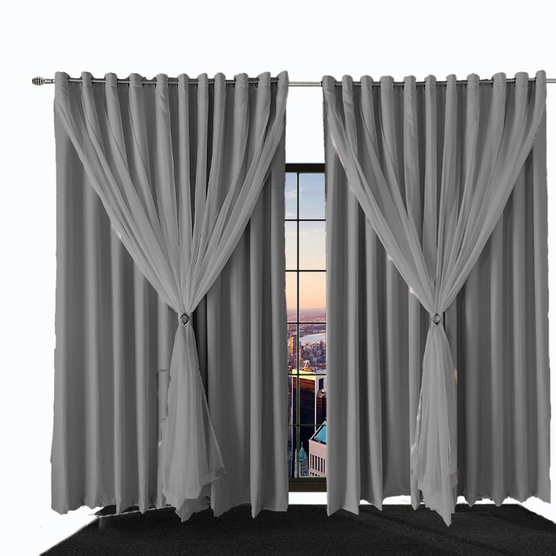 cortina blackout Ana quarto e sala 3,00 x 2,50 cinza