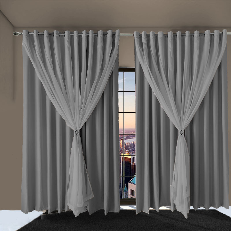 cortina blackout Ana quarto e sala 3,00 x 2,50 cinza
