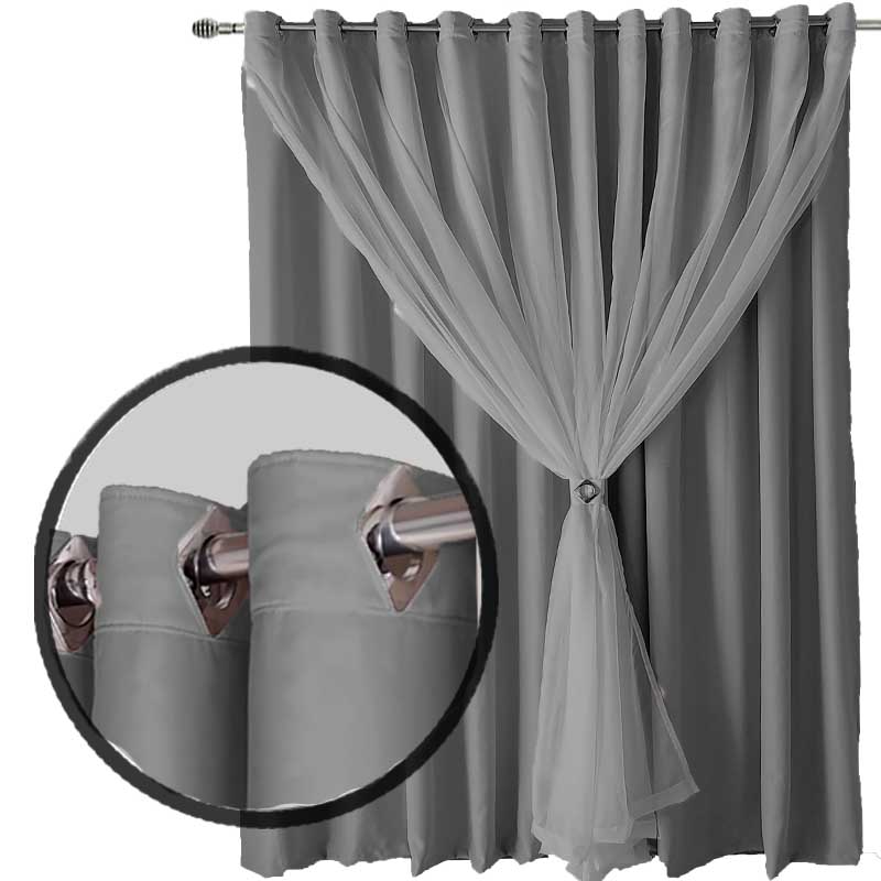 cortina blackout Ana quarto e sala 3,00 x 2,50 cinza
