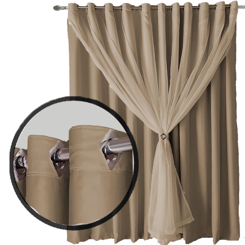 cortina blackout blecaute Ana quarto 3,00 x 2,80 bege
