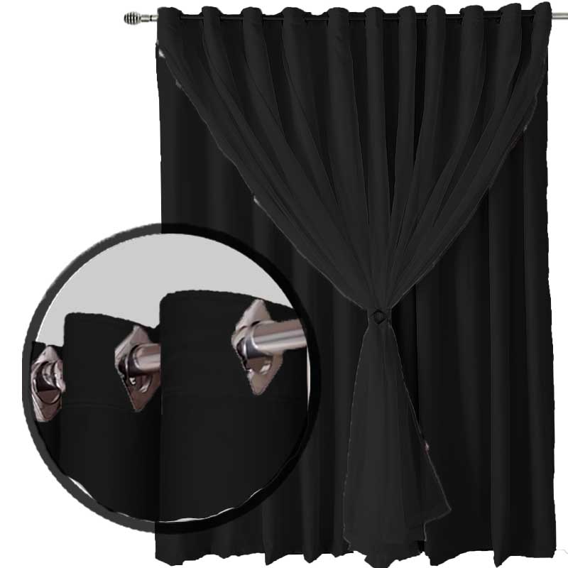 cortina blackout blecaute Ana quarto 4,00 x 2,80 preto