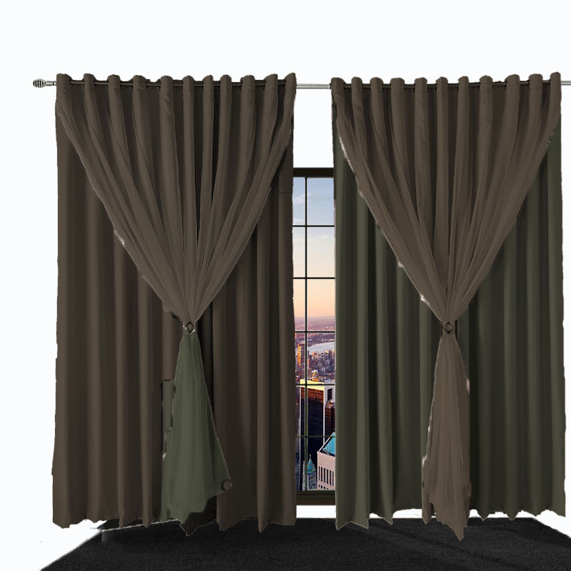 cortina blackout de ilhiois quarto 6,00 x 2,60 Ana marrom