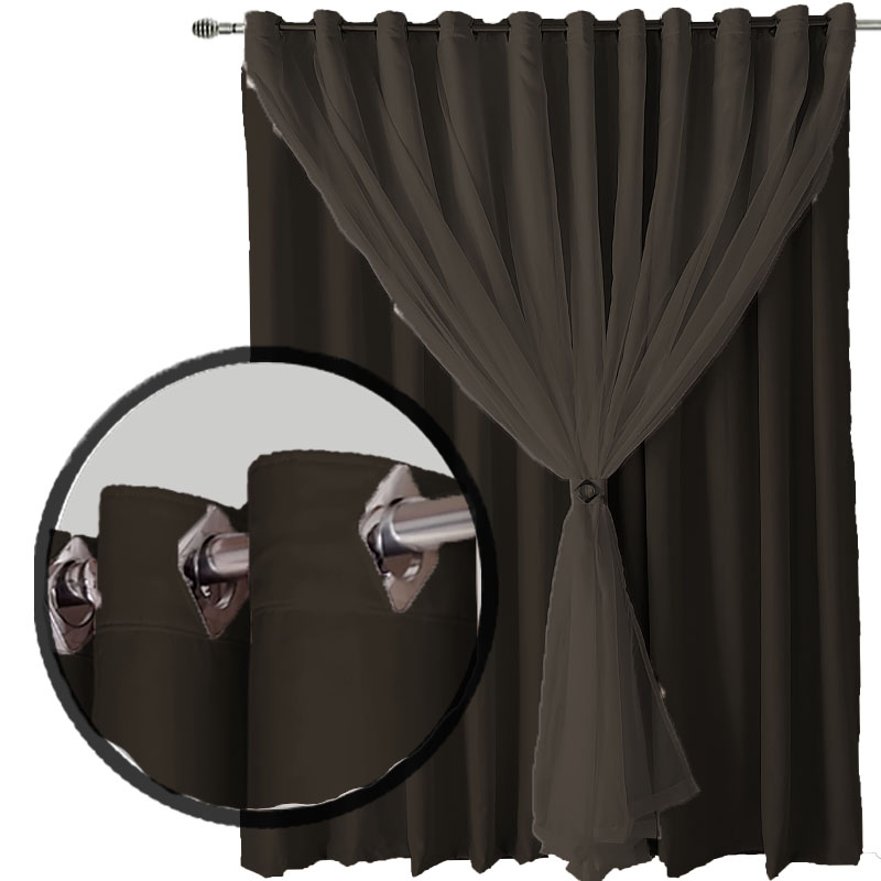 cortina blackout de ilhiois quarto 6,00 x 2,60 Ana marrom