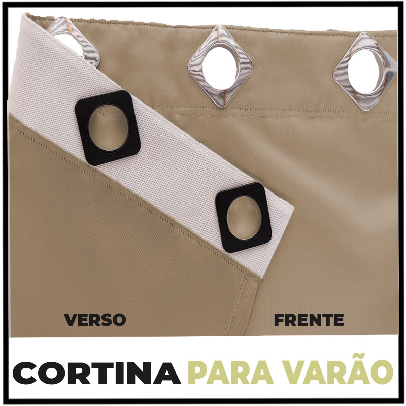 cortina p/quarto blackout Ana 2,00 x1,90 c/voal bege