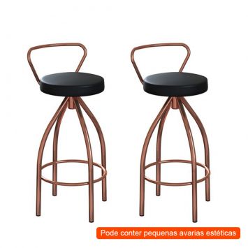 Menor preço em [OUTLET] Conjunto com 2 Banquetas Artois Cobre e Preto