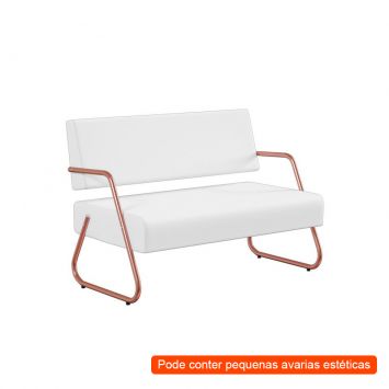 Menor preço em [OUTLET] Poltrona 2 Lugares Luara Cobre e Branca 112 cm