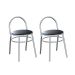Conjunto com 2 Bancos Ader Cromado e Preto