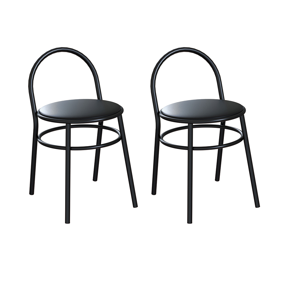 Conjunto com 2 Bancos Ader Preto
