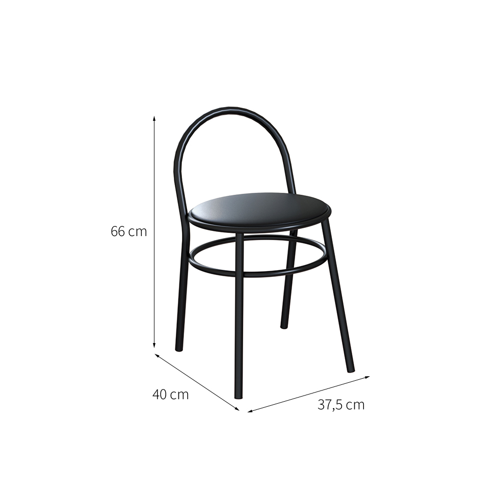 Conjunto com 2 Bancos Ader Preto