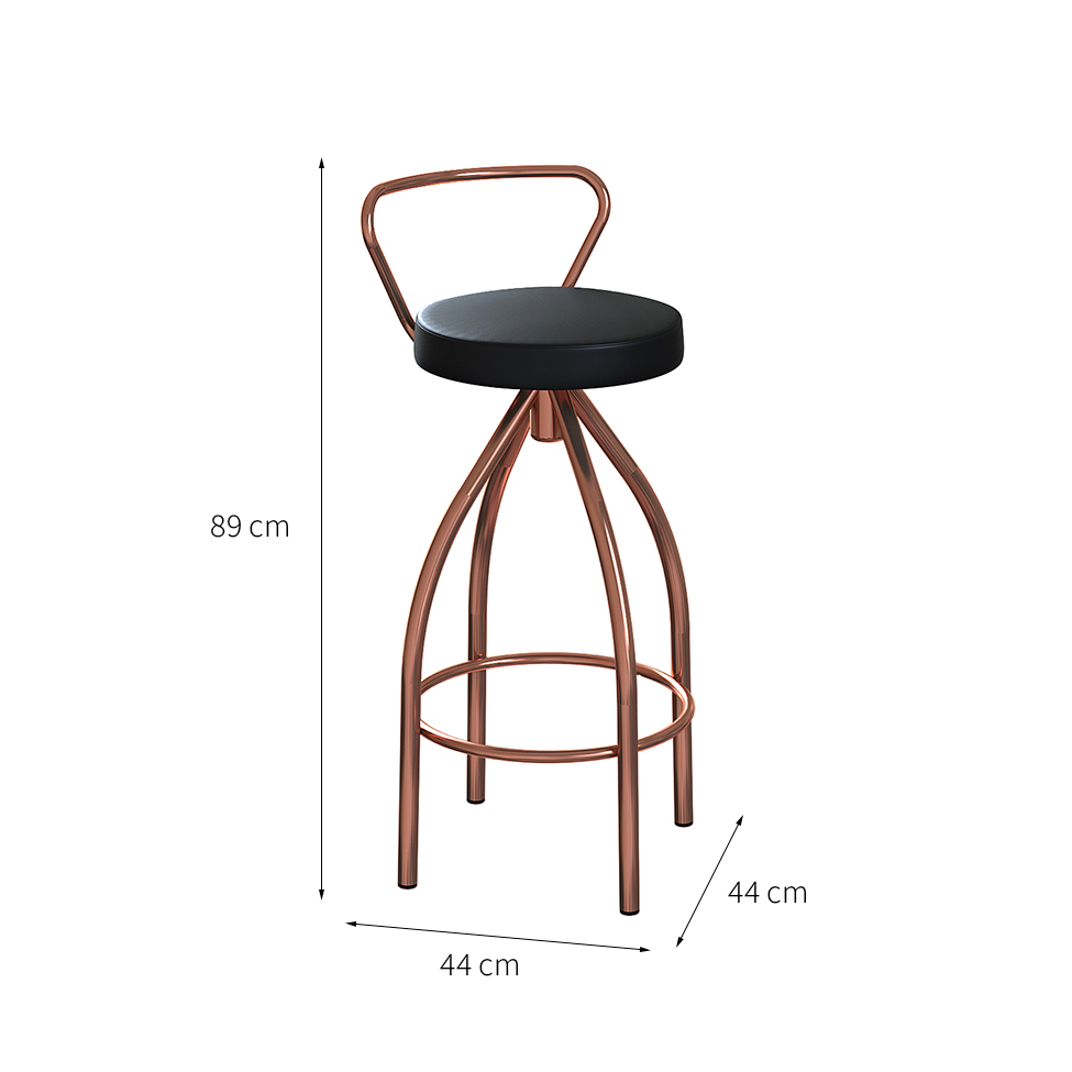 Conjunto com 2 Banquetas Artois Cobre e Preto