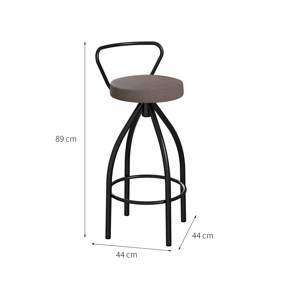 Conjunto com 2 Banquetas Artois Preto e Marrom