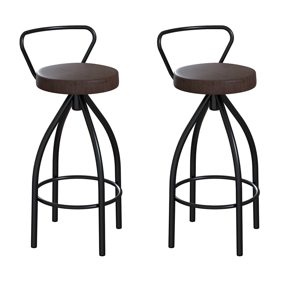 Conjunto com 2 Banquetas Artois Preto e Tabaco