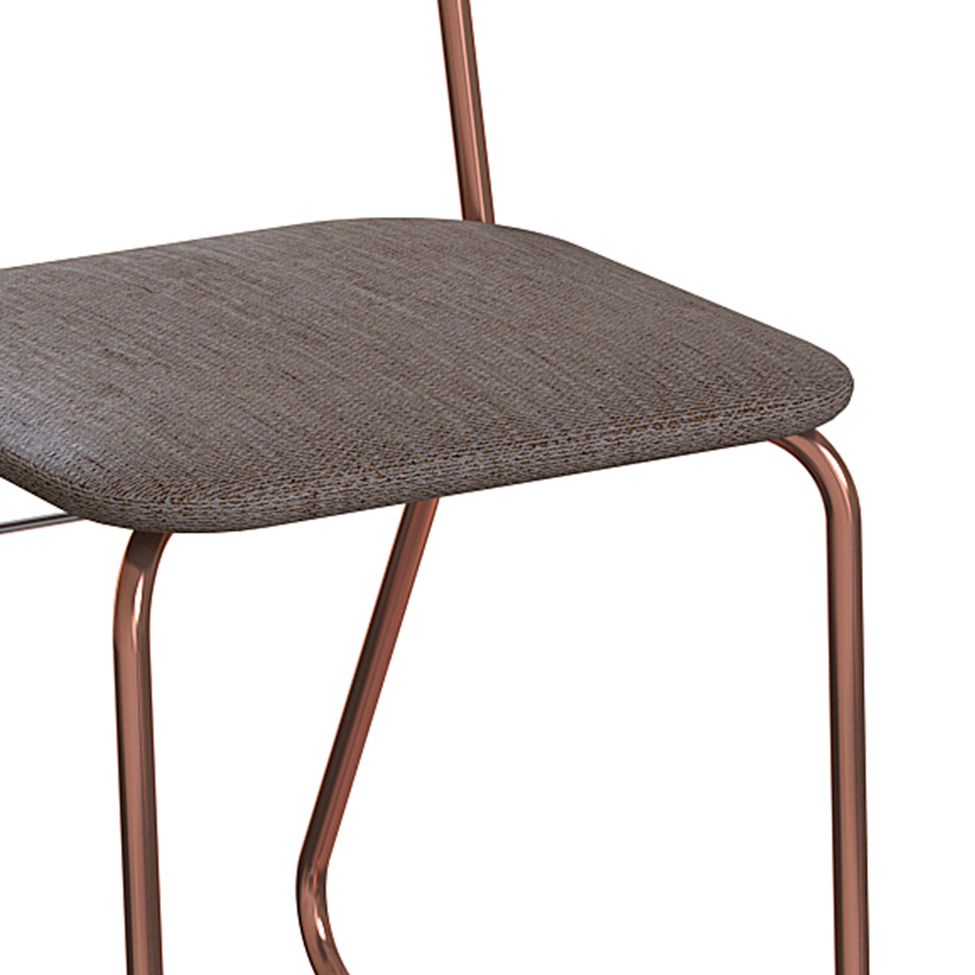 Conjunto com 2 Cadeiras Byron Cinza e Cobre