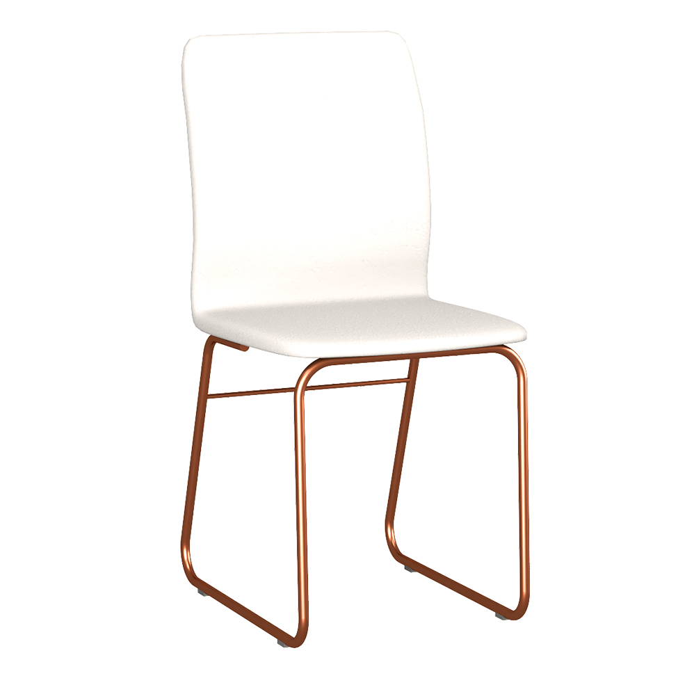 Conjunto com 2 Cadeiras Hawke Branco e Cobre