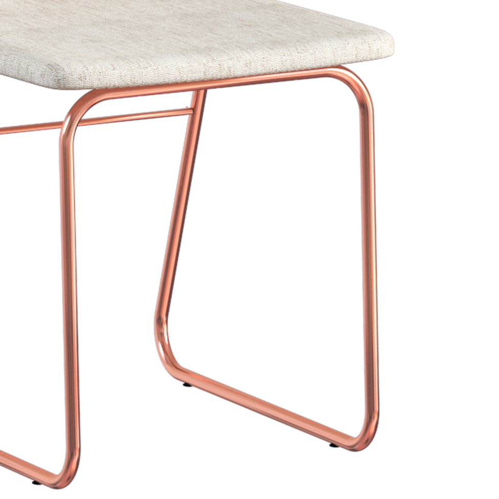 Conjunto com 2 Cadeiras Lana Rosé Gold e Palha