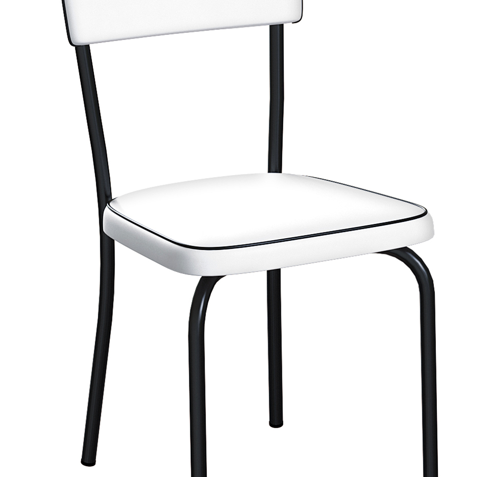Conjunto com 2 Cadeiras Mackay Branco e Preto