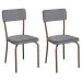 Conjunto com 2 Cadeiras Mackay Cinza e Cobre