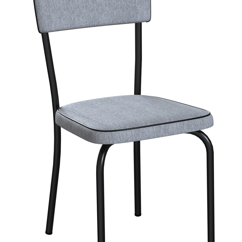 Conjunto com 2 Cadeiras Mackay Cinza e Preto