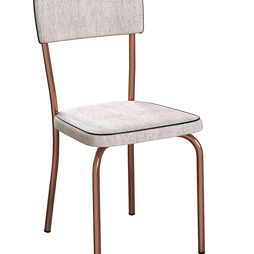 Conjunto com 2 Cadeiras Mackay Palha e Cobre