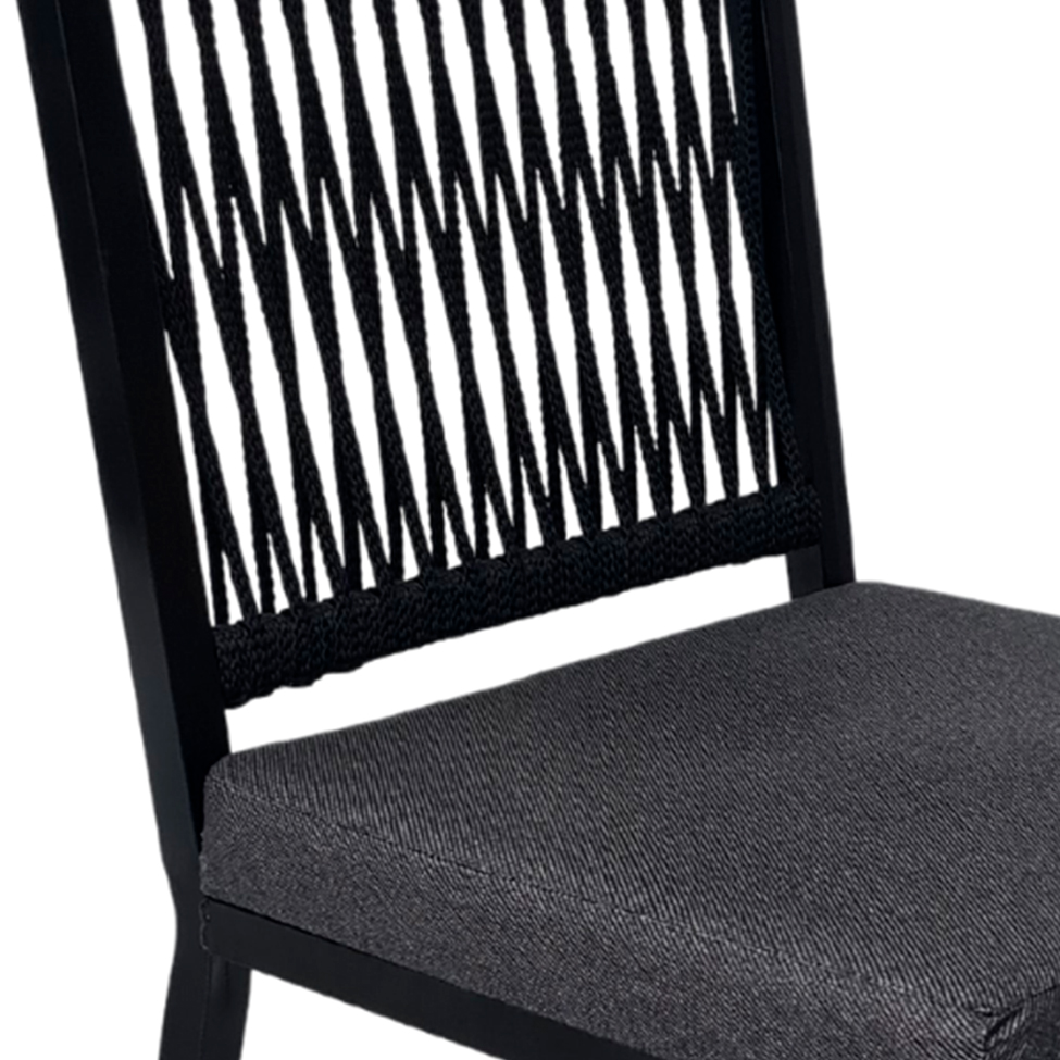 Conjunto com 2 Cadeiras Sea Poliéster Grafite e Preto