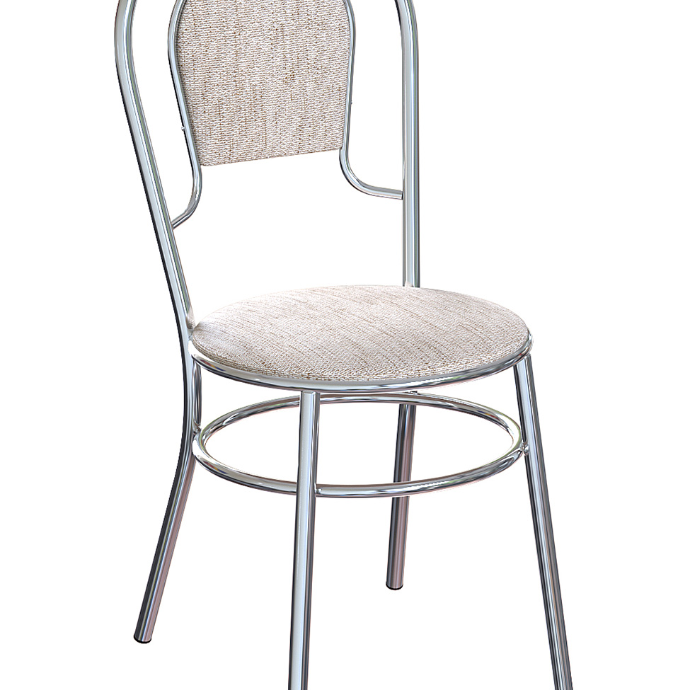 Conjunto com 2 Cadeiras de Cozinha River Palha e Cromado