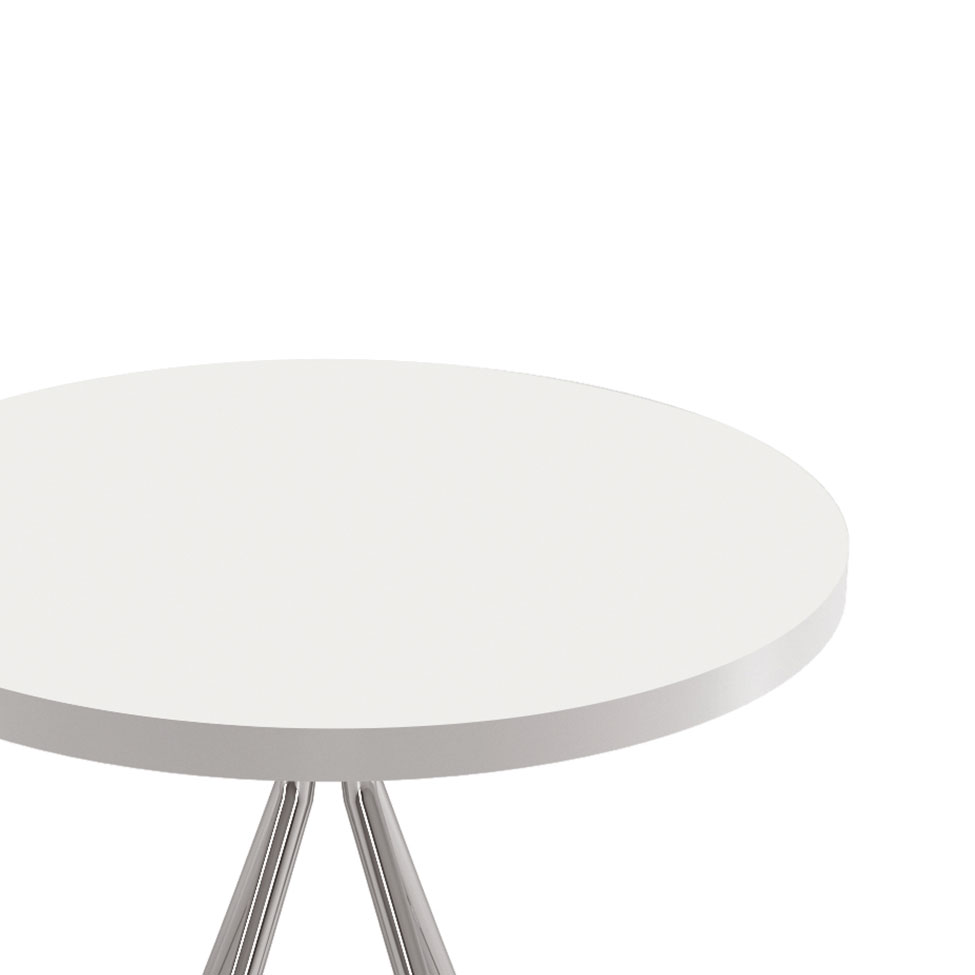 Mesa de Cozinha Redonda Core Branca e Cromada 90 cm