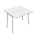 Mesa de Cozinha Retangular Dália Dobrável Branca e Cinza 44 cm