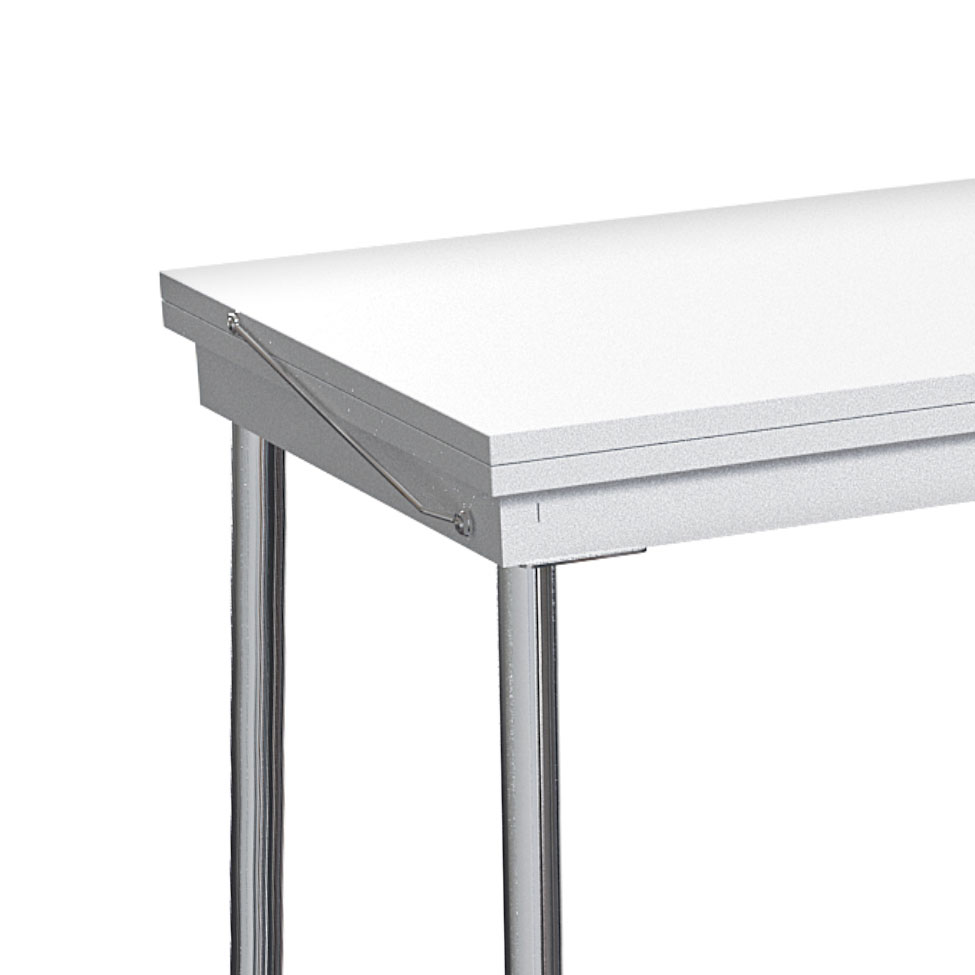 Mesa de Cozinha Retangular Dália Dobrável Branca e Cinza 44 cm